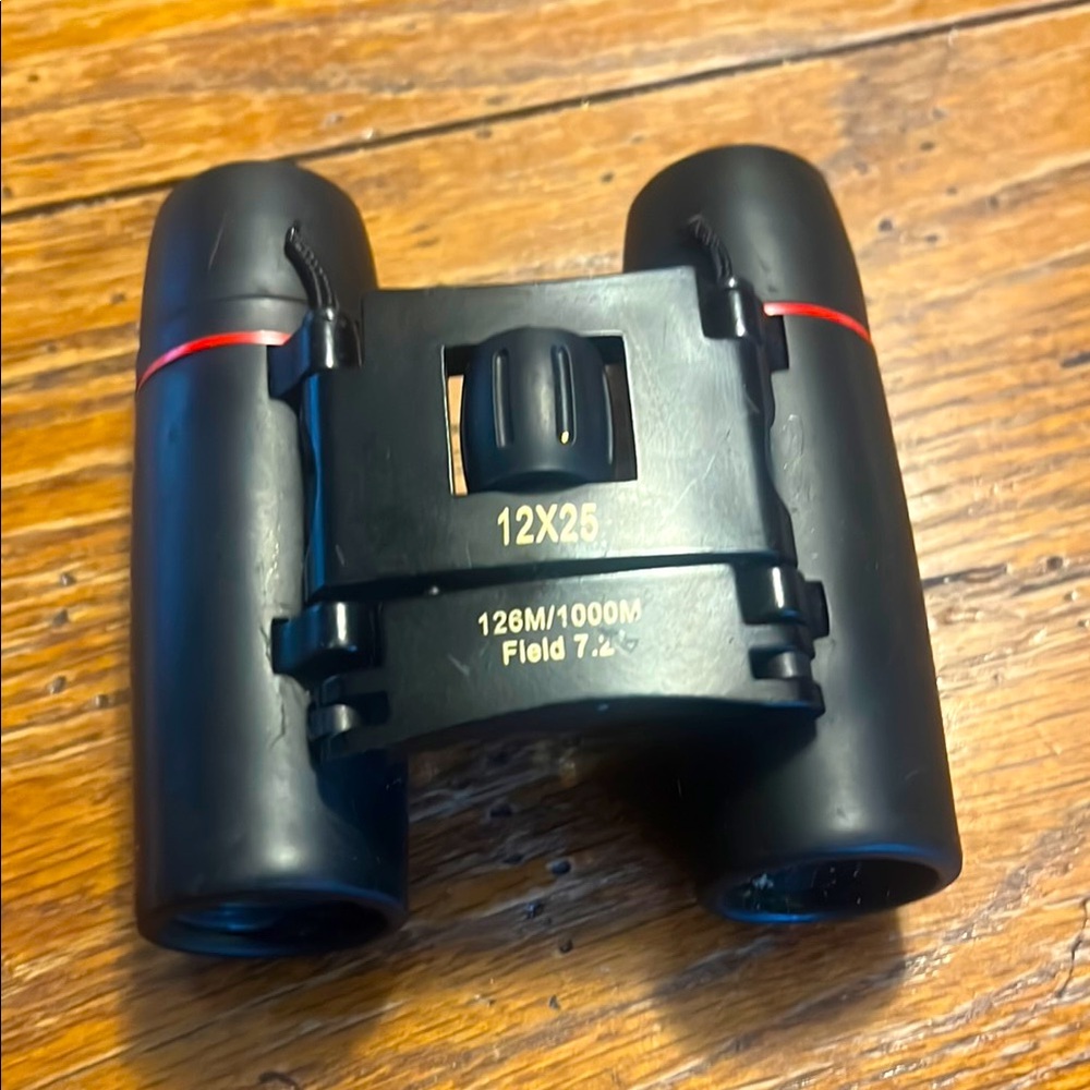 Compact Black 12x25 Binoculars